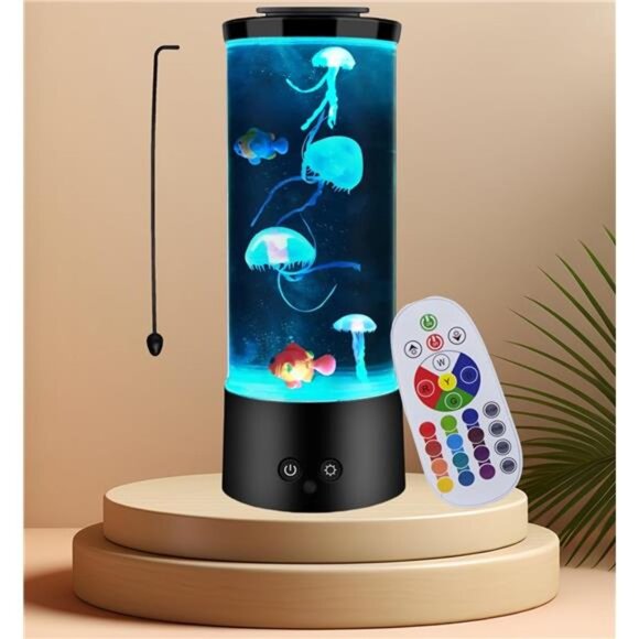 Jellyfish Lamp with 16 Color Changing Relax Mood Light Gift with Remote - Picture 1 of 7